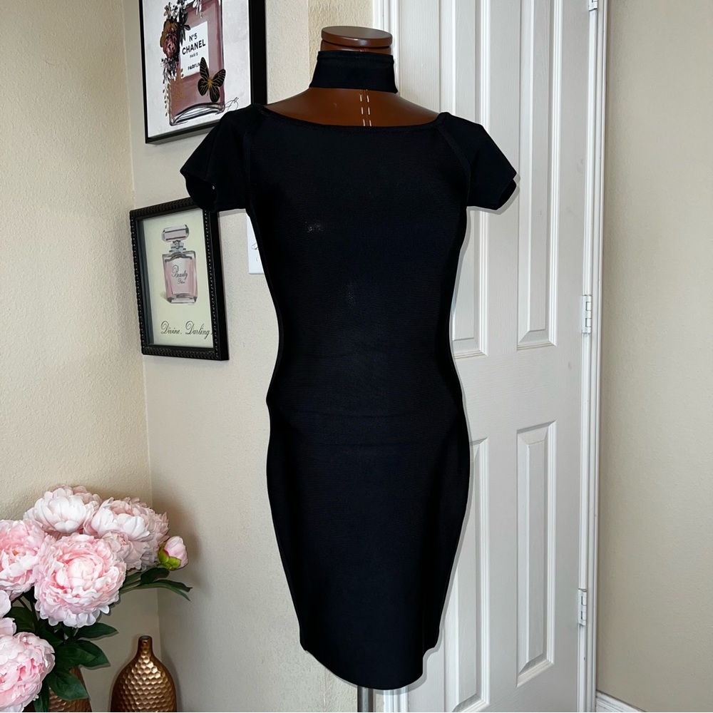 Marciano Black Cap Sleeve Mini Dress